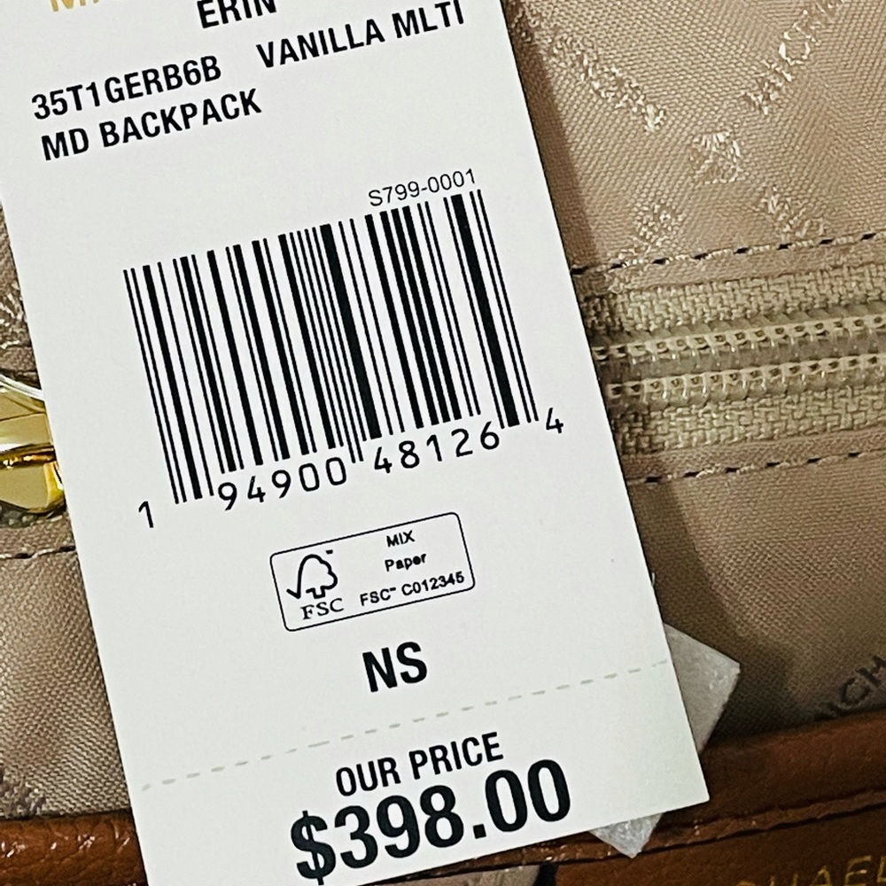 Michael Kors Erin Medium Vanilla Multi Backpack - Picture 10 of 15